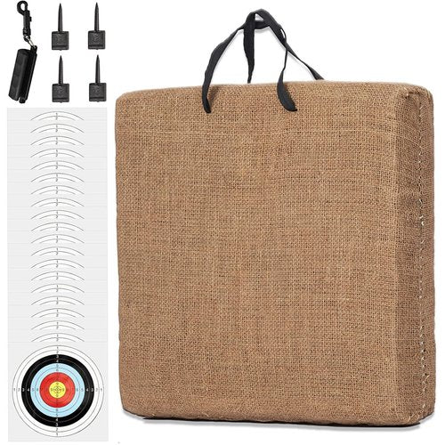 S F Archery Targets for Backyard with 20 pcs Archery Paper Targets and Arrow Puller Target Nail, Water Proof Straw Target for Youth Beginner Adult Outdoor Shooting Practice