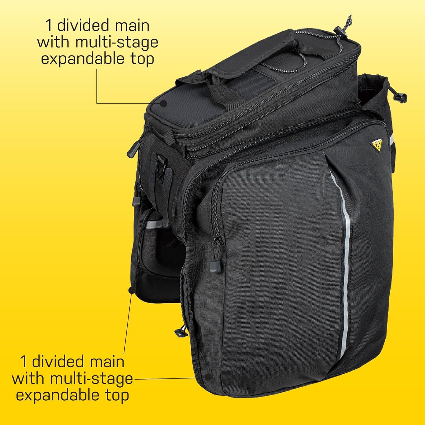 Topeak MTS TrunkBag DXP Rear Bicycle Bag with Expandable Panniers, Strap Mount