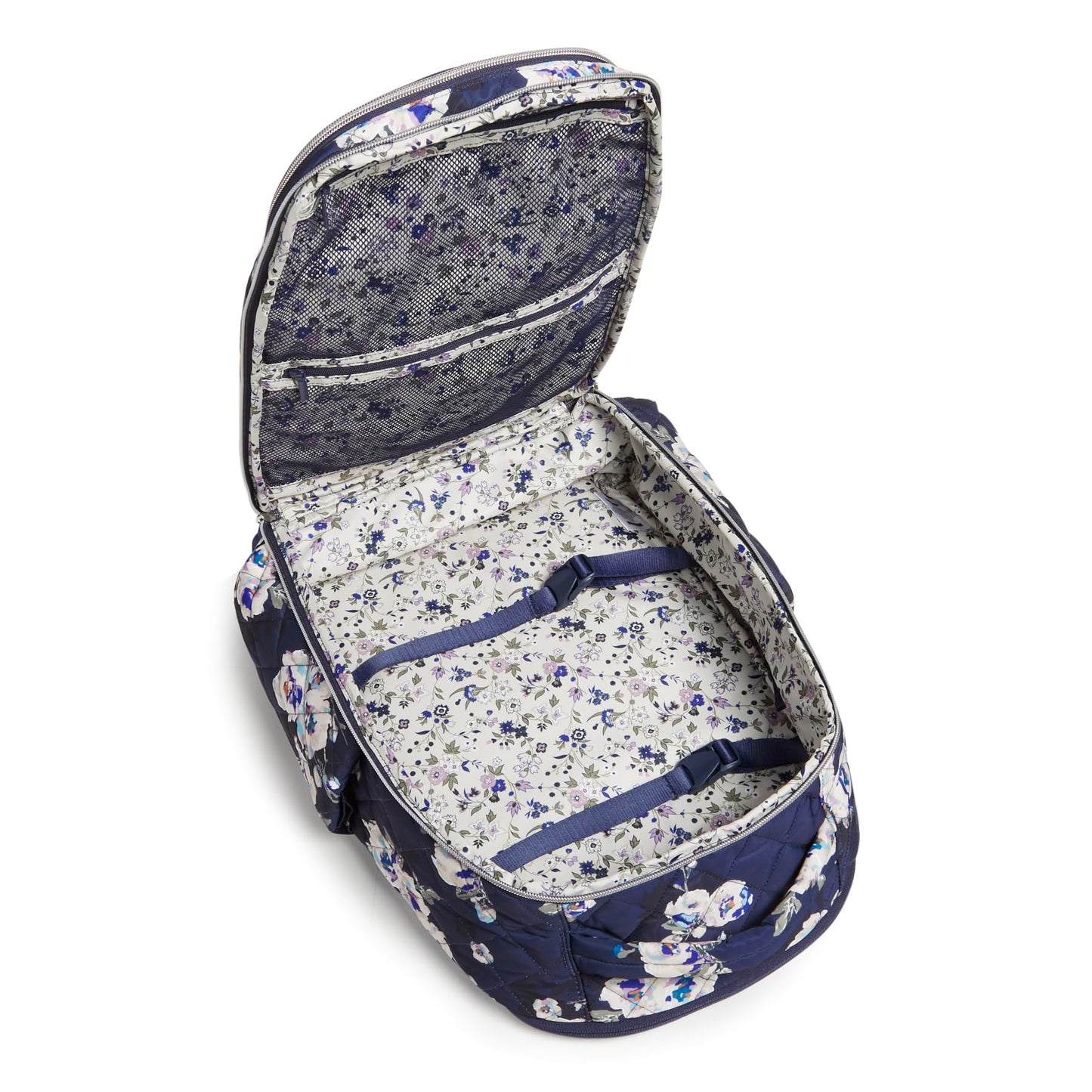 Vera Bradley Women's, Performance Twill Travel Backpack Travel Bag, Blooms and Branches Navy, One Size