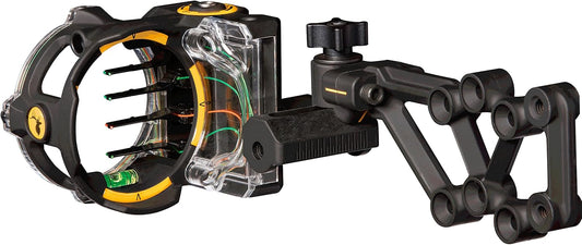 Trophy Ridge React H4 Bow Sight - 4 Pin Sight, Tool Less Windage and Elevation Adustability, 2nd Axis Leveling, Adjustable Click Light