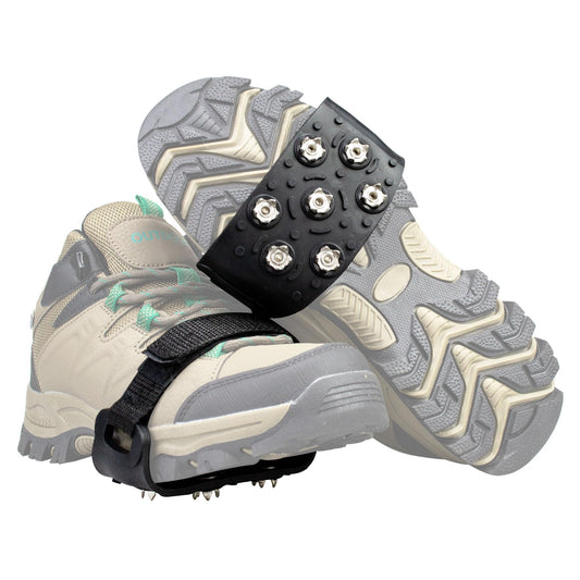 Ice Snow Cleats Crampons Ice Traction Cleats Anti Slip 7 Point Ice Snow Grippers for Shoes and Boots Walking on Ice And Snow Traction Grips Ice Cleats with Adjustable Straps for Men and Women (2pairs)