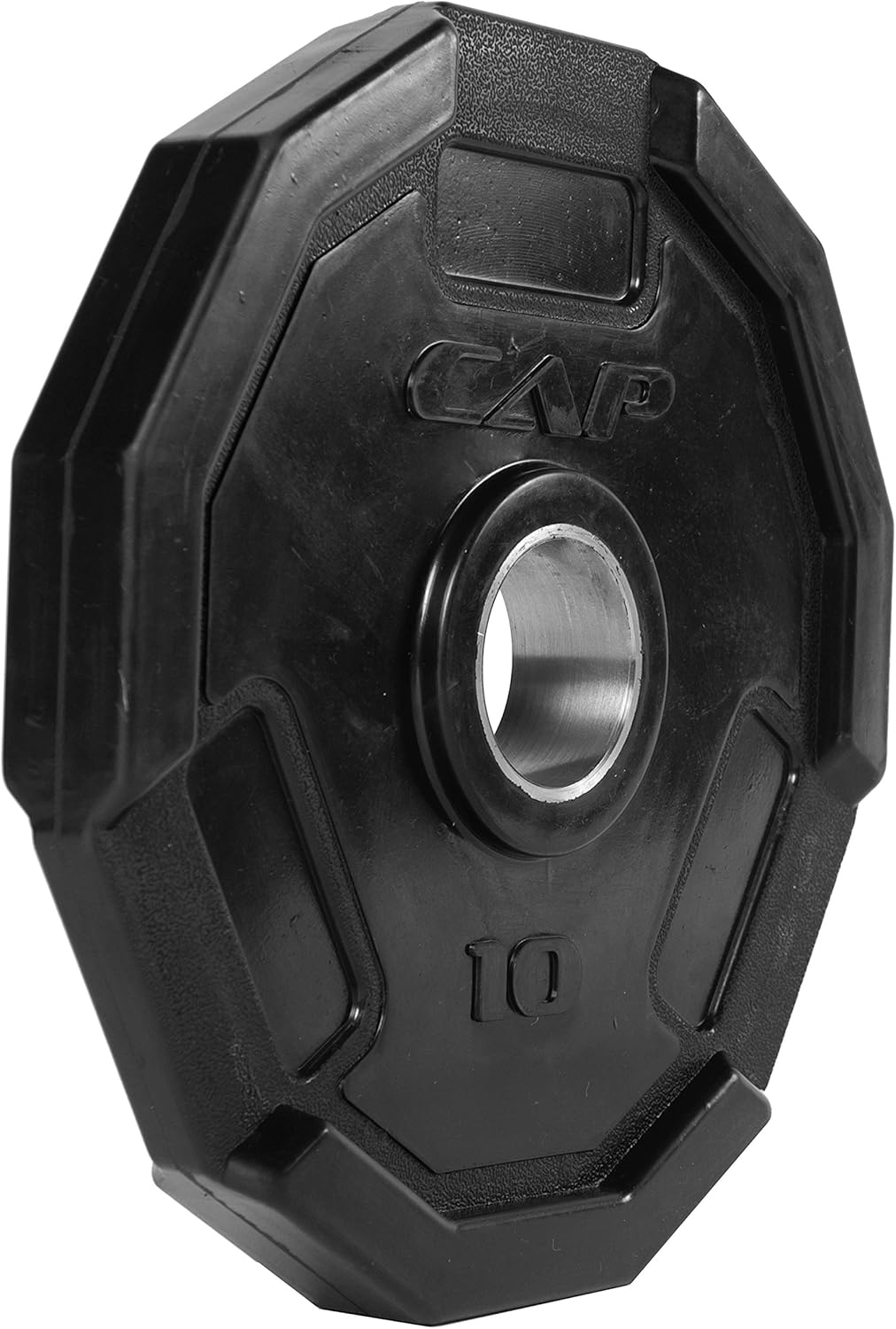 CAP Barbell 12-Sided Rubber Olympic Grip Weight Plates, Black | Multiple Sizes