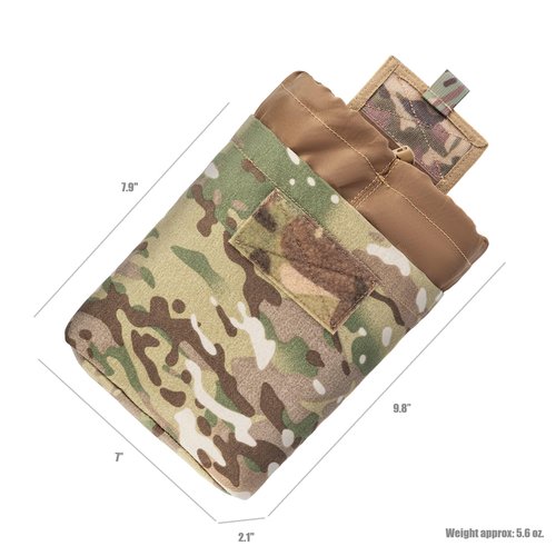 Dotacty MOLLE Dump Pouch Roll Up Magazines Recovery Utility Admin Bag Drawstring Foldable Tool Mag Drop Waist Pack for Tactical/Range/Battle/Duty Belt Hunting Shooting Competition (Multicam)