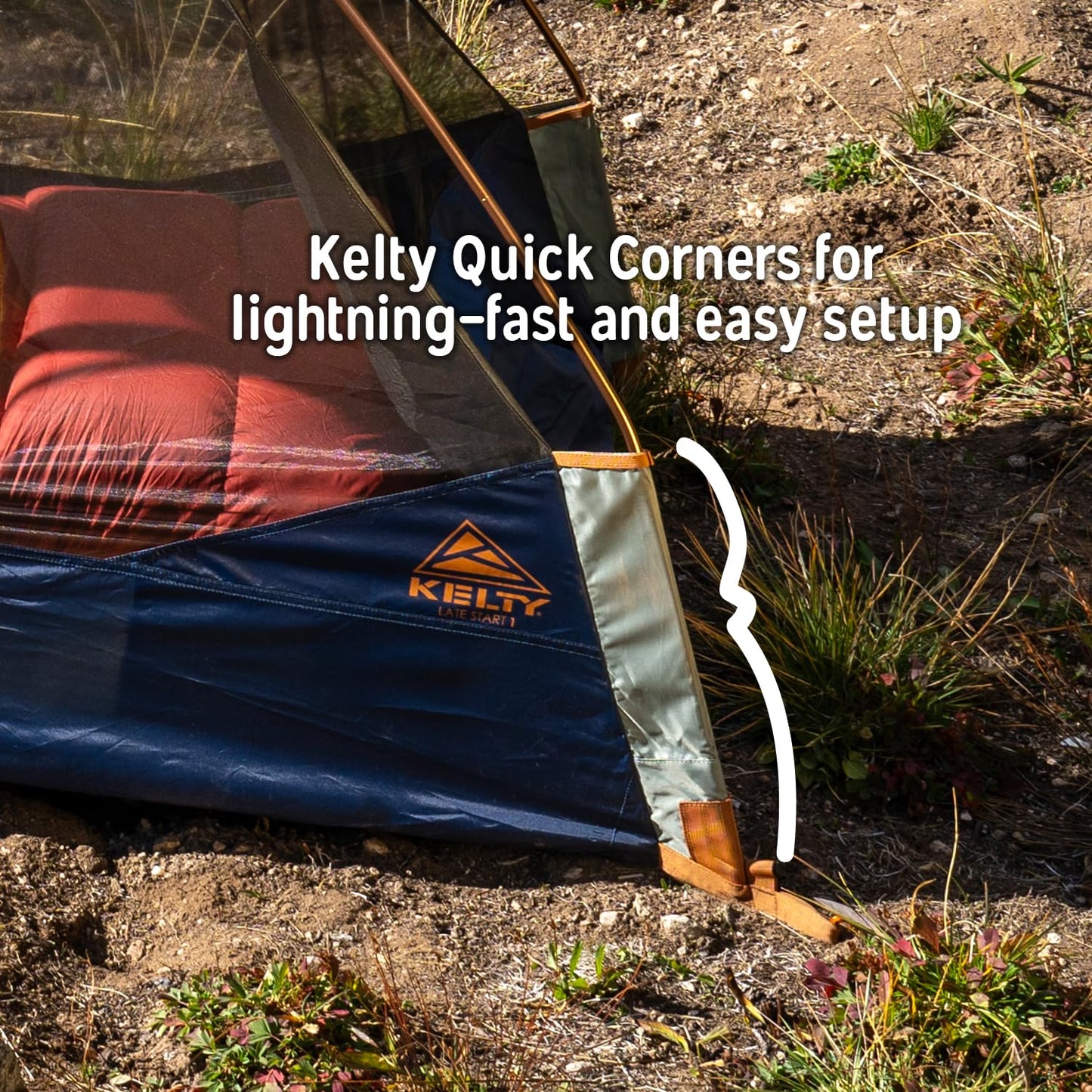 Kelty Late Start 1P Backpacking Tent – Lightweight Solo Camping Tent Shelter with Quickcorners, Aluminum Poles, Waterproof Poly Fly, Updated for 2024 (1 Person)