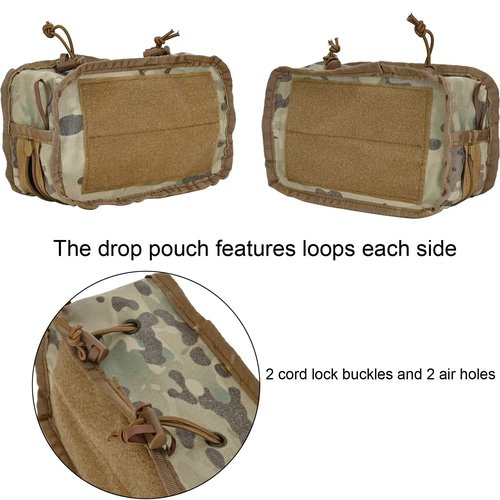 Tactical Drop Pouch, Dangler Pouch,Tactical Fanny Pack Tool EDC Pouch with Hook and Loop for Tactical Vest(CP)