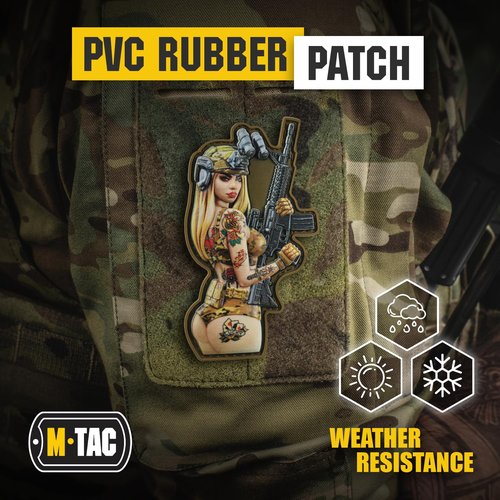 M-Tac Morale Patch Tactical Girl - PVC Tactical Military Patch with Hook Fastener Backing - Real-Looking Patches for Vest, Backpacks, Hats (#8 Lucky)