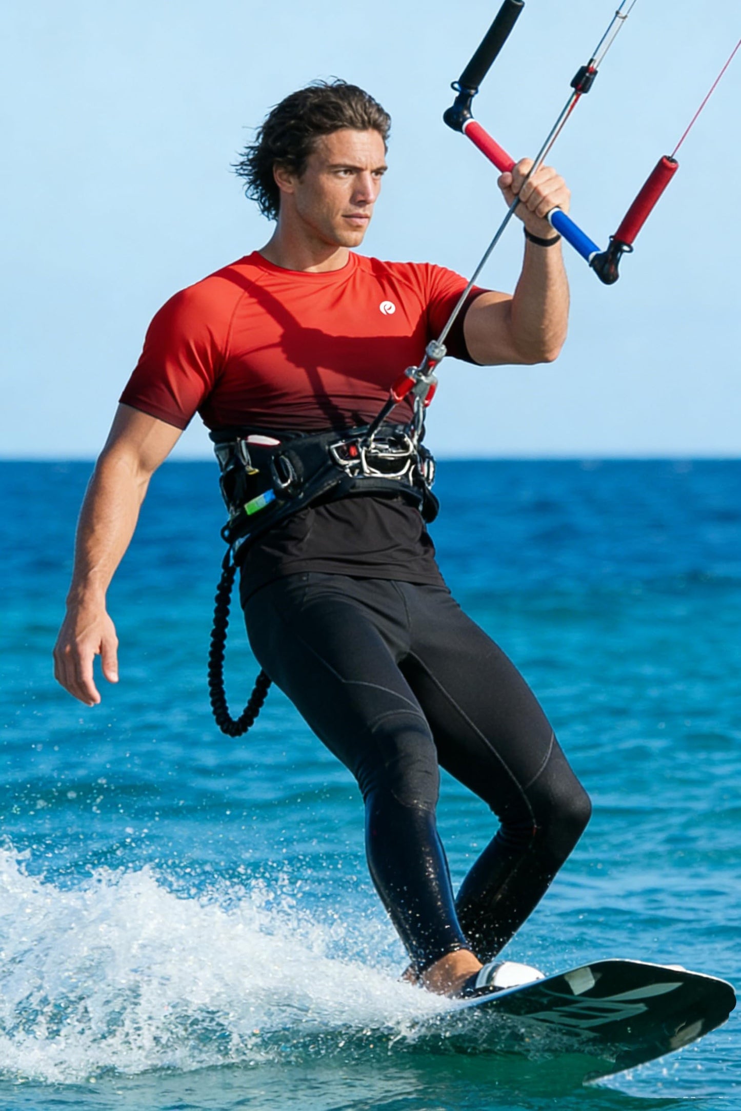 PINSPARK Mens Workout Shirts UPF 50+ Sun Protection Shirts Swim SPF UV Quick Dry Short Sleeve T-Shirts for Athletic Fishing Rash Guard L