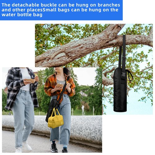 Xxerciz Water Bottle Carrier Bag Compatible with Stanley Classic Vacuum Insulated Wide Mouth Bottle, Nylon Pouch Holder with Adjustable Shoulder Strap for Outdoor Camping