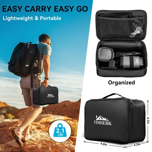Yimserk Grey Shower Pump Shower Head And Bag, 7800mAh
