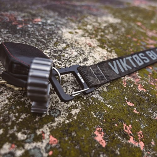 VIKTOS Springlock Tactical Durable EDC Accessories Comfortable 1" Webbing Lanyard with Aluminum Spring-Loaded Hook, Black Camo