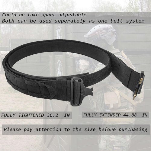 ZGJINLONG Tactical Battle Police Duty belt - 7 in 1 Combat Law Enforcement System Utility Military Belt Molle Accessories Pouches Set