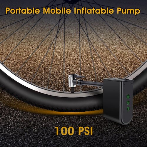 Bike Pump Mini Portable Bicycle Pump 100PSI, Air Pump 1260mAh Battery, Suitable for Electric Cars, Motorcycles, Bicycles, and Balls…