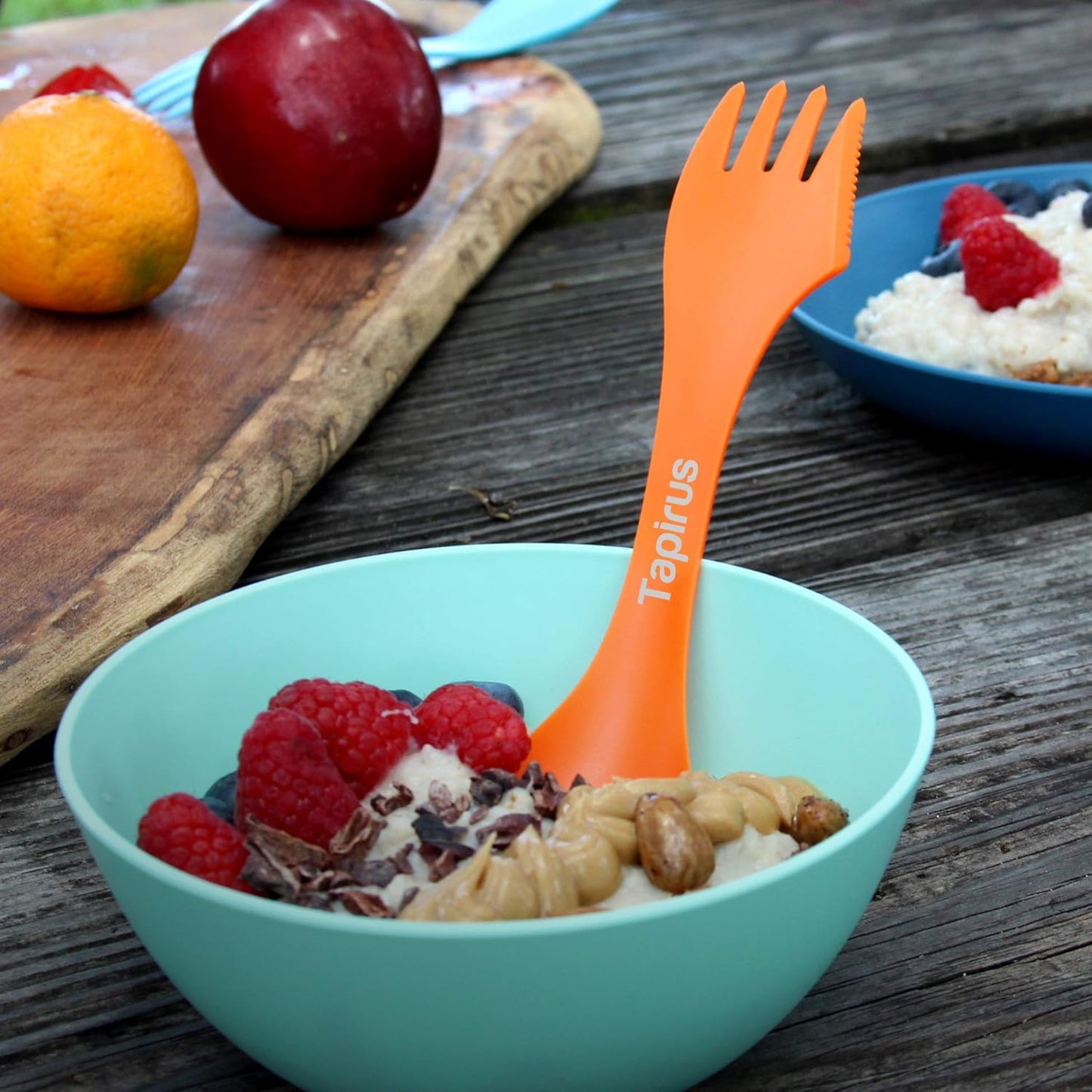 Tapirus - 4 Spork to Go Set - 7-inch Durable & BPA Free Sporks - Spoon, Fork and Knife Combo Utensils Flatware - Mess Kit for Camping, Hunting and Outdoor Activities - Comes in a Carrying Case