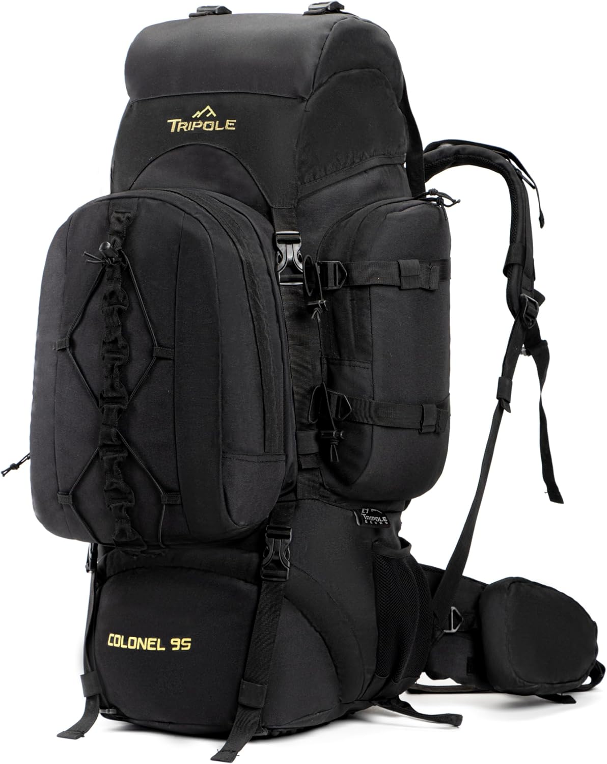 Tripole Colonel 95 Litres Internal Frame Rucksack + Detachable Day Pack, Rain Cover, Black