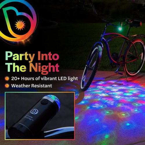 Brightz Ultimate Bike Light Bundle - Includes WheelBrightz White LED Bike Wheel Lights 2-Pack & CruzinBrightz Disco LED Bike Light - Universal Fit, Easy Install, Long Battery Life