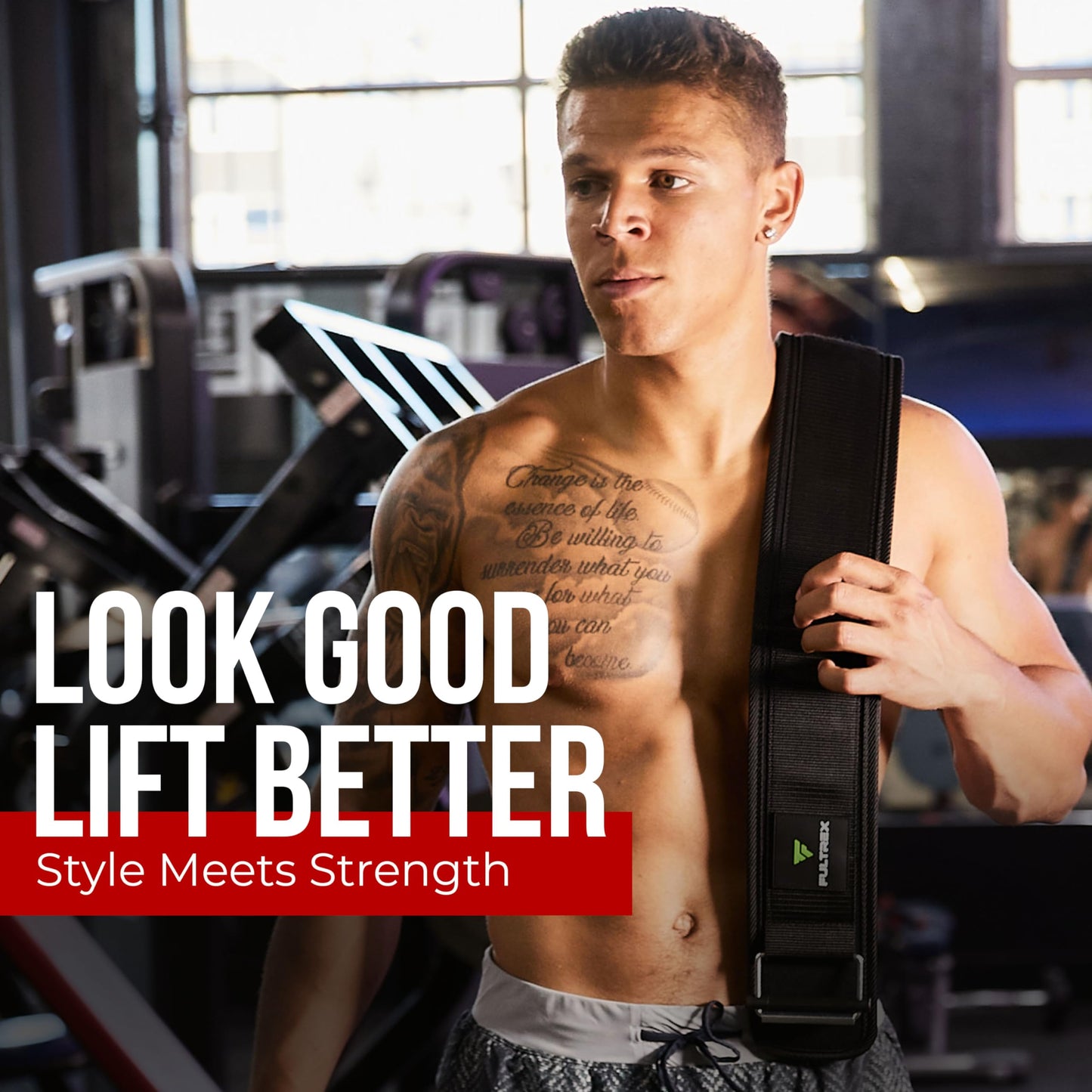 Fultrex Self-Locking Weight Lifting Belt - 4-inch Gym Belt for Men, Weight Belt for Men, Lever Belt Weightlifting, Crossfit Weightlifting Belt, Weight Lifting Belts, Weight Belts for Lifting Men