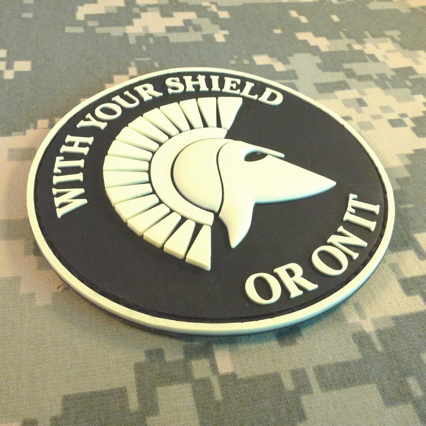 Spartan PVC Morale Patch for Velcro - Tactical Blackout Subdued Patch for Backpacks & Hats