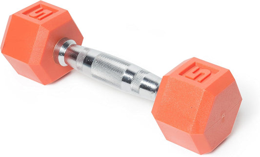 CAP Barbell Color Coated Hex Dumbbell Weights with Contoured Chrome Handle