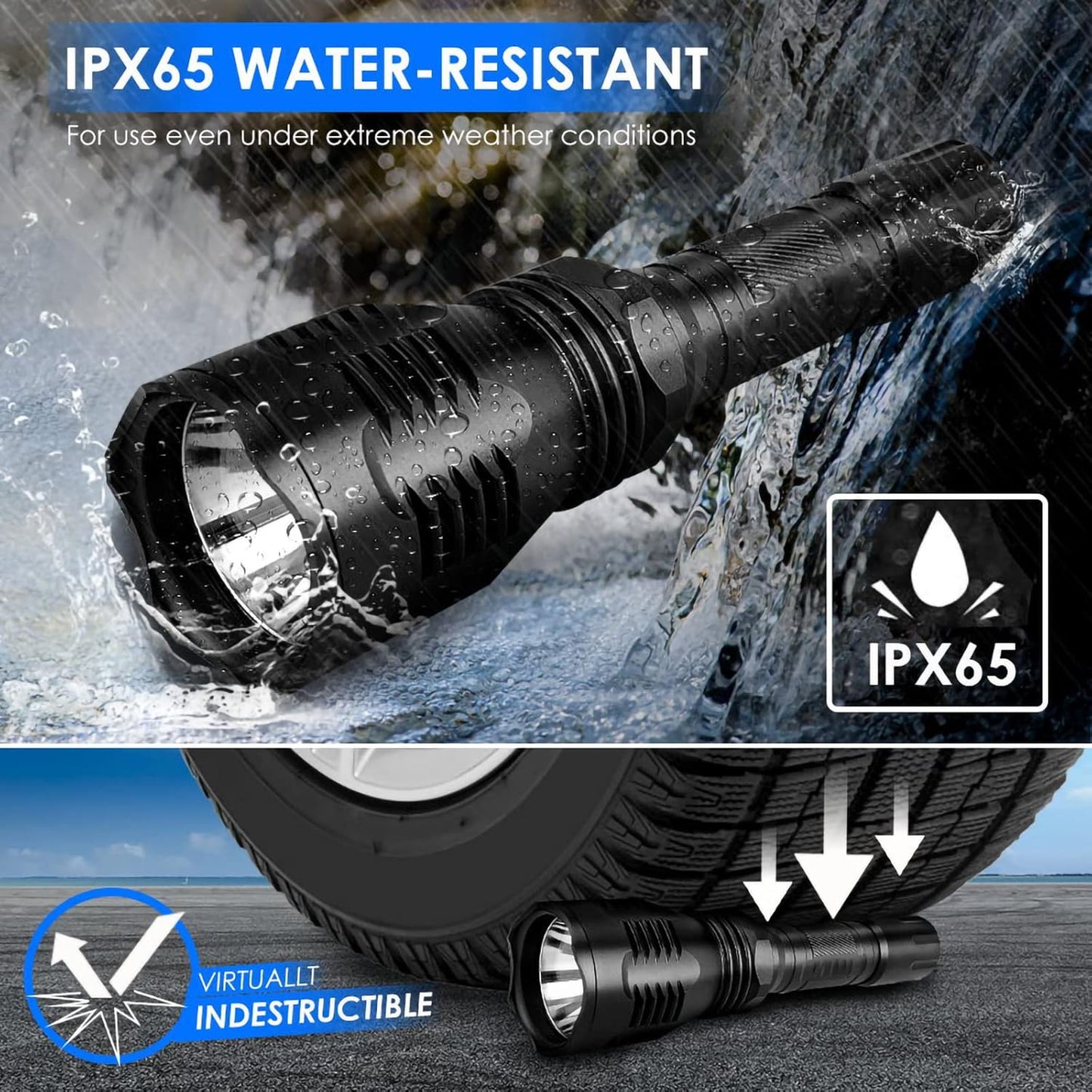 WINDFIRE WF802 Red Hunting Light Tactical Flashlight 350 Lumens 250 Yards LED Coyote Hog Fox Predator Varmint Flashlights with Remote Pressure Switch & Scope/Bike Mount Holder