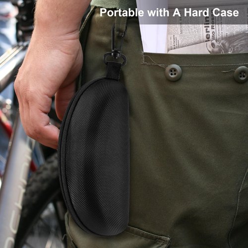 xaegistac Shooting Glasses Anti-fog Shooting Range Eye Protection, Adjustable Safety Glasses with Zipper Hard Case (black frame clear lens)