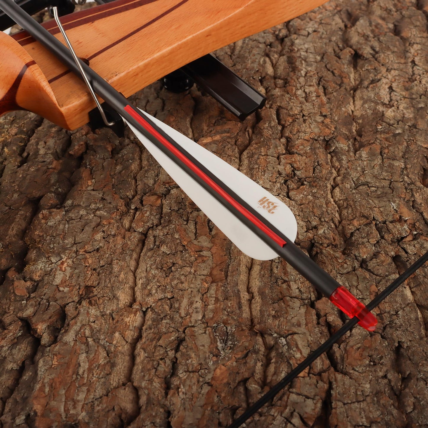 Hosolee 36 Pack Archery Fletches 4 Inch Arrows Vanes Plastic Fletching for DIY Shafts Hunting Targeting (White+Logo)