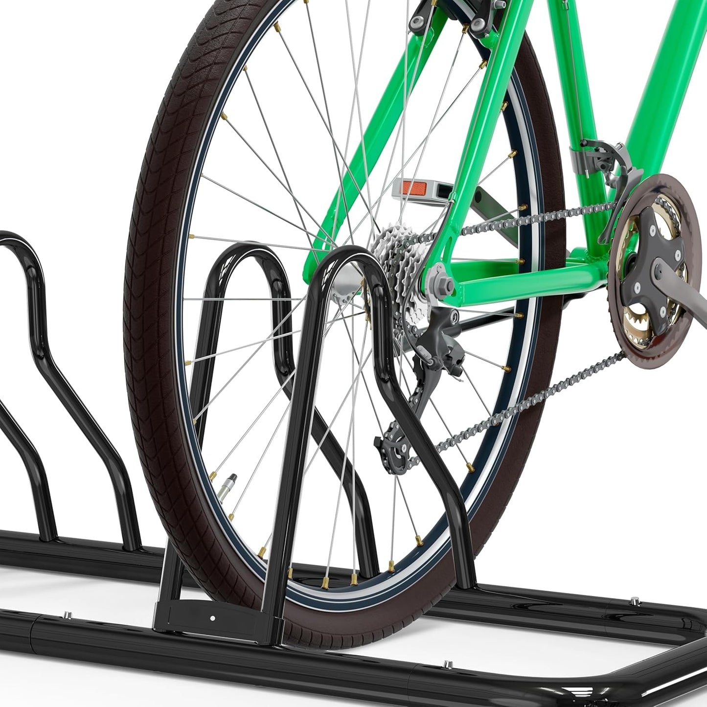 Simple Houseware 5 Bike Bicycle Floor Parking Adjustable Storage Stand, Silver