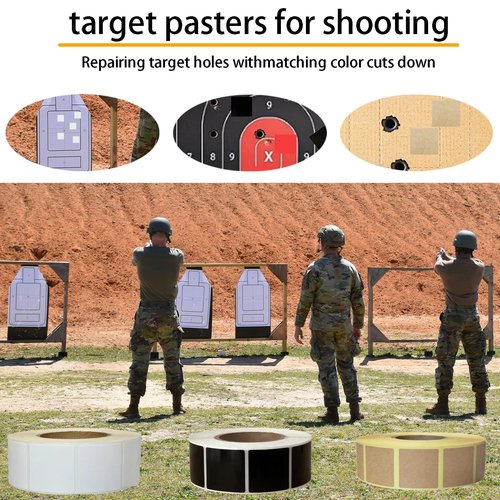 Chardime Target Pasters 1 Inch 2 Rolls 2000 Pieces-Target Stickers for Shooting Range，Target Pasters for Shooting(White)