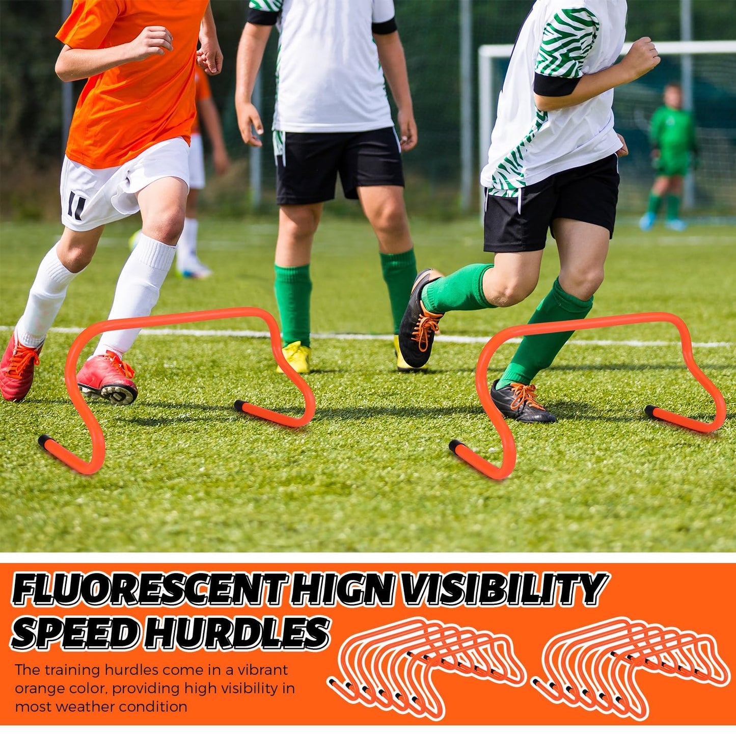 Wettarn 12 Pcs 9" Speed Training Agility Hurdles for Athletes Reliable Training Hurdle Plyometric All Purpose Practice Equipment for Soccer Basketball Football(Orange)