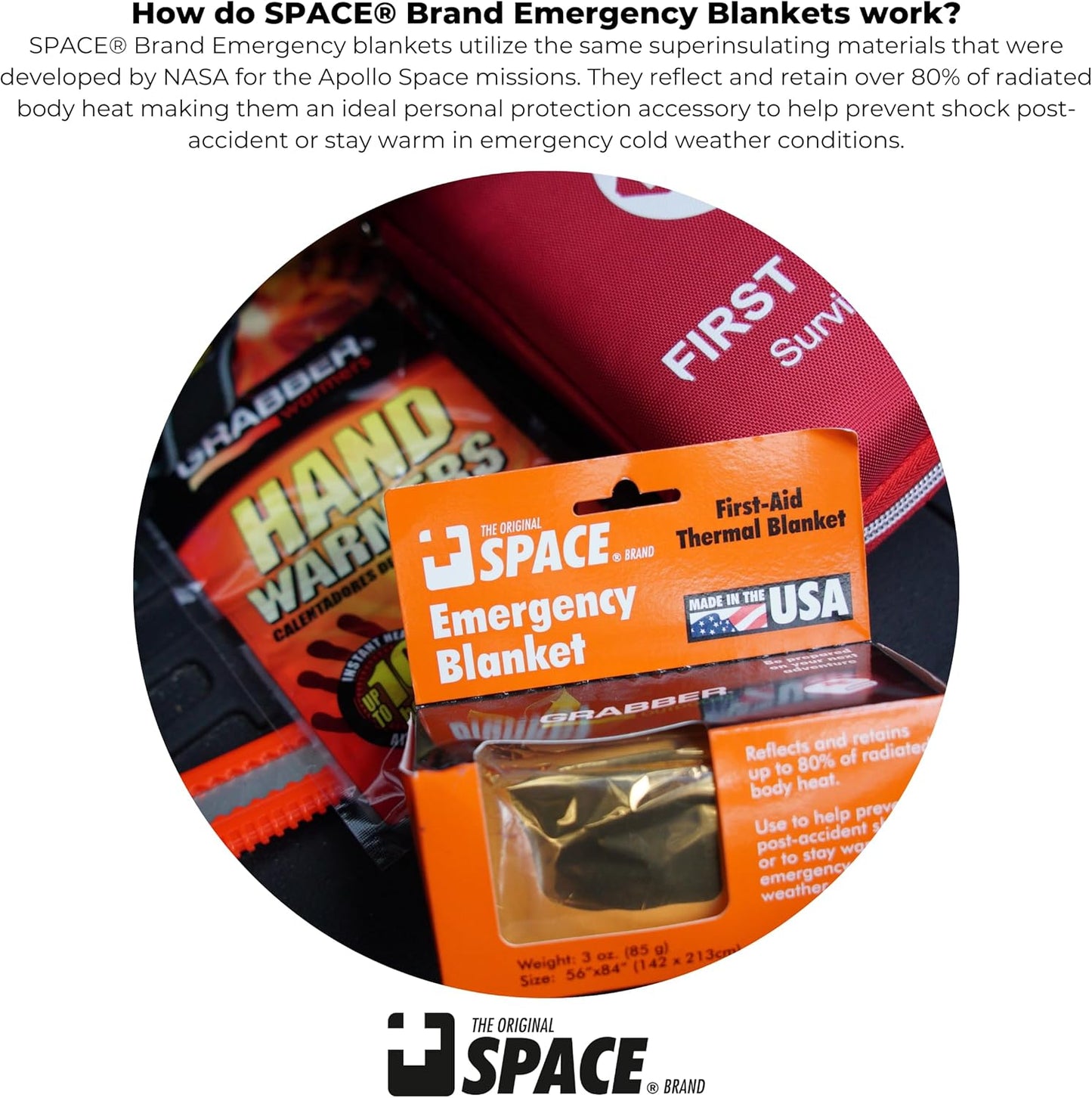 Outdoors The Original Space Brand Emergency Survival Blanket, Silver, 3oz. 56" X 84"