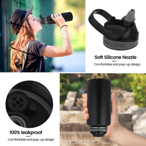ICEWATER replacement lid with straw for 40 oz, 64 oz, and 128 oz
