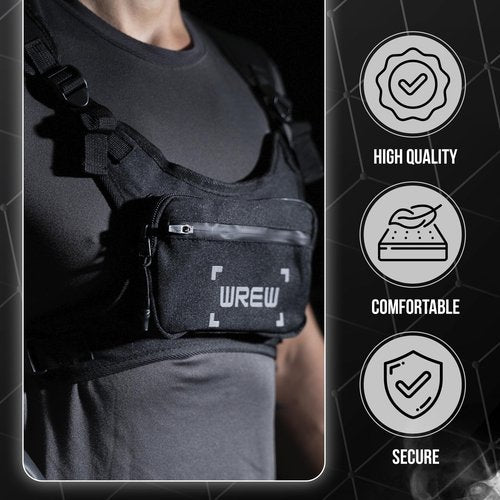 Water Resistant Running Chest Pack for Men-Running Phone Holder with Extra Storage-Lightweight Running Vest for Workouts