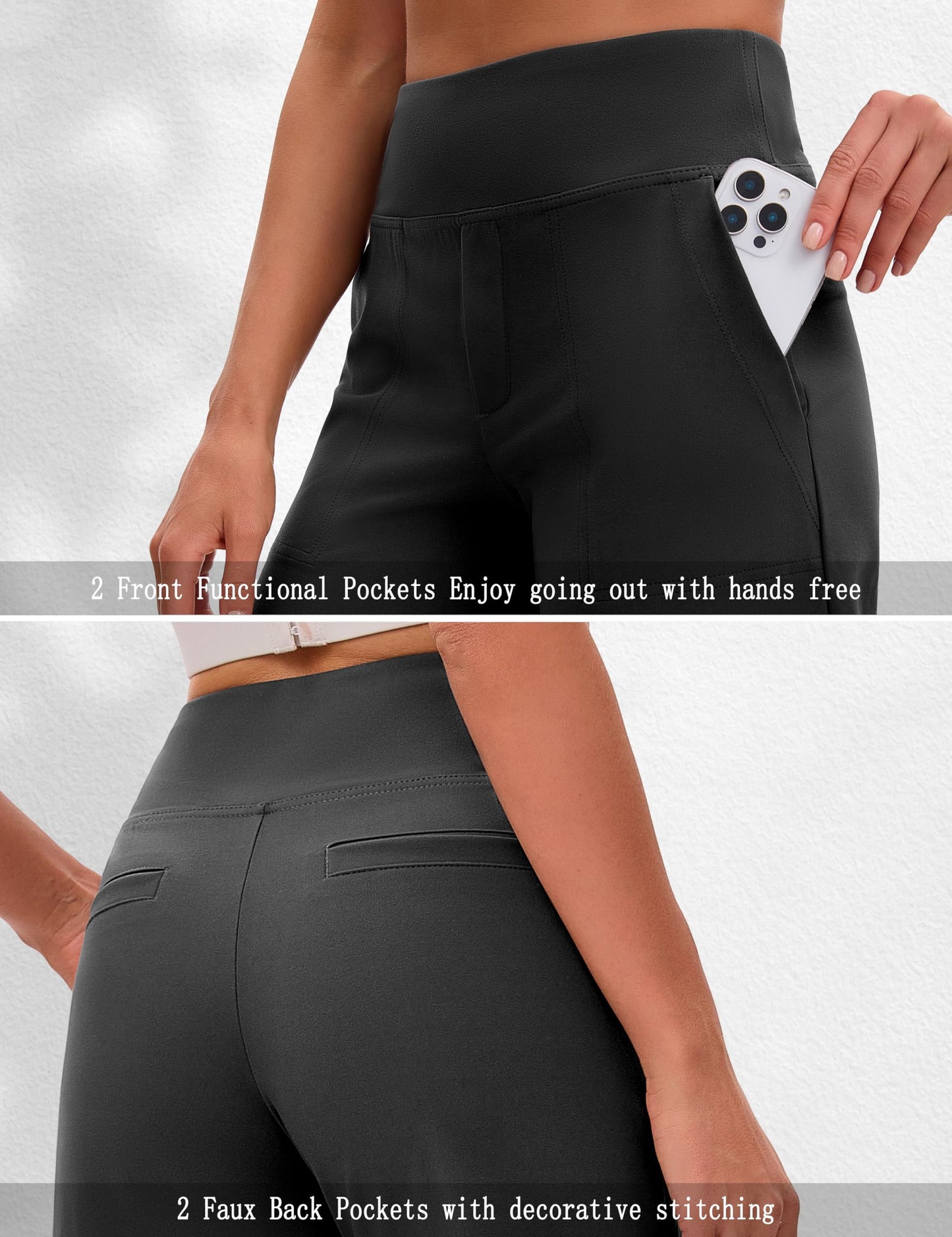 VOOVEEYA Women's Bermuda Shorts 7" High Waisted Athletic Long Shorts with Pockets for Running Yoga Casual（7" Black XL）