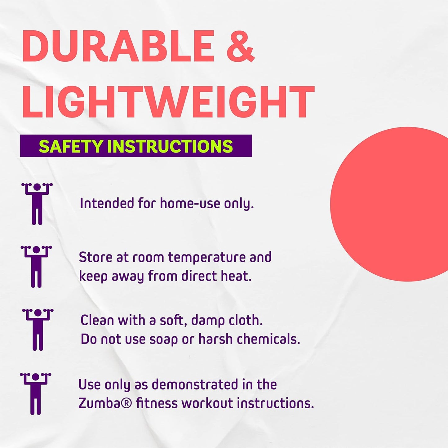 Zumba Toning Sticks 1 lb Weights Set of 2, 1 Pound Hand Weights for Women, Dumbbell Weight Set, Durable and Light 1 Pound Weights Set of 2