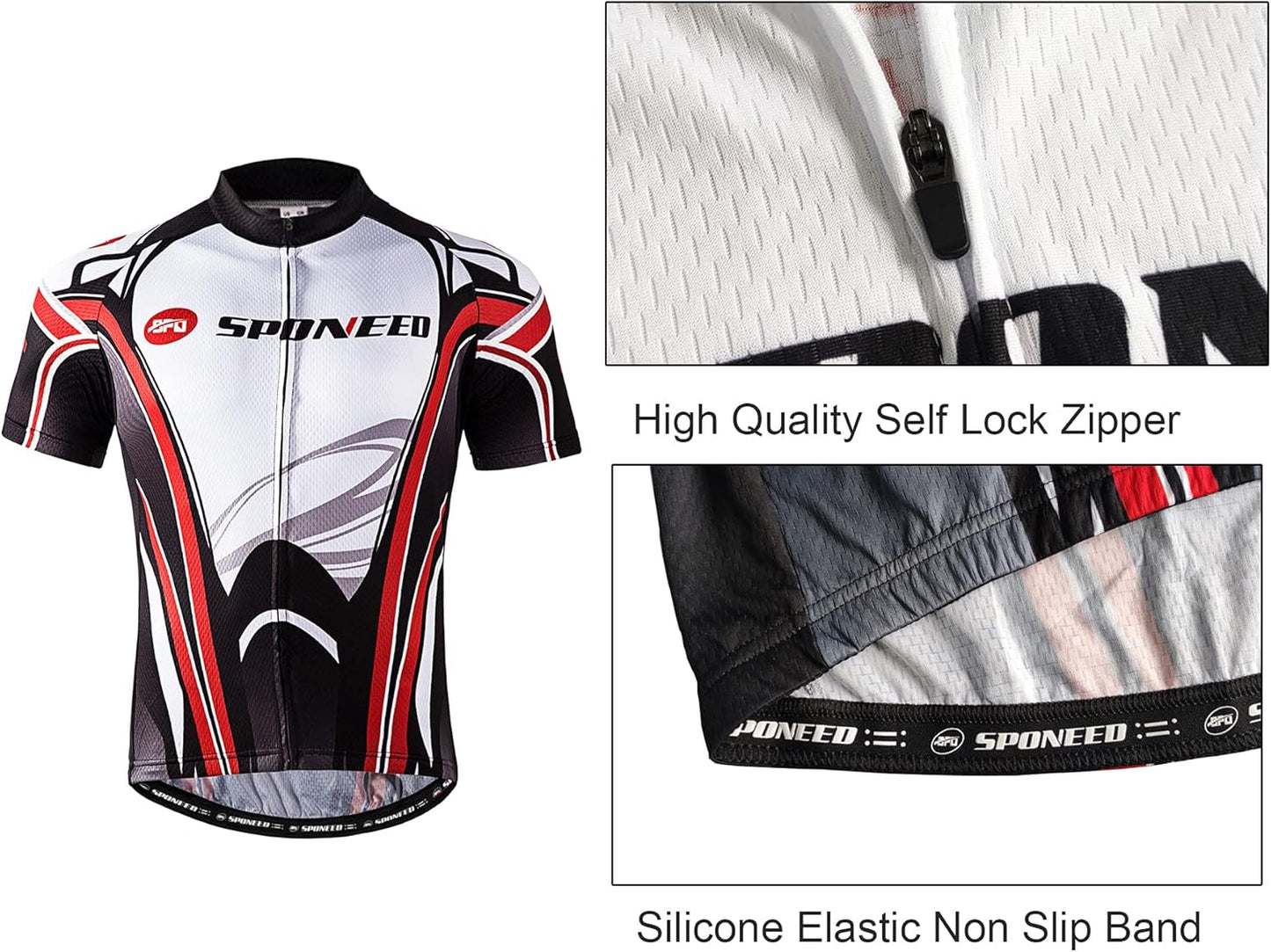 sponeed Men's Cycling Jersey and Bib Short Suit Bicycle Wear Padded Bike Tights