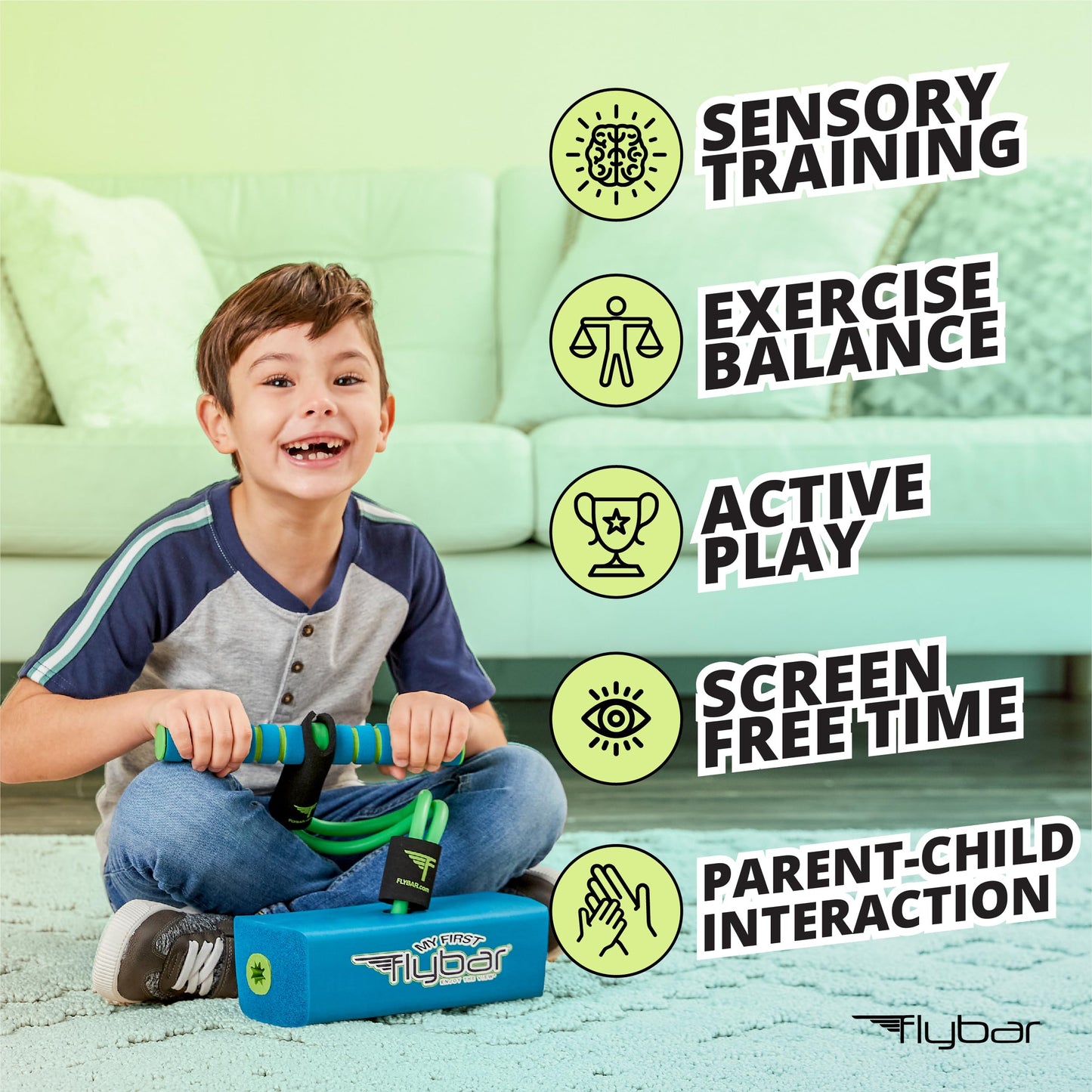 Flybar My First Foam Pogo Jumper for Kids Fun and Safe Pogo Stick,Durable Foam and Bungee Jumper for Ages 3-and up Toddler Toys,Supports up to 250lbs (Blue),(Pack of 6)