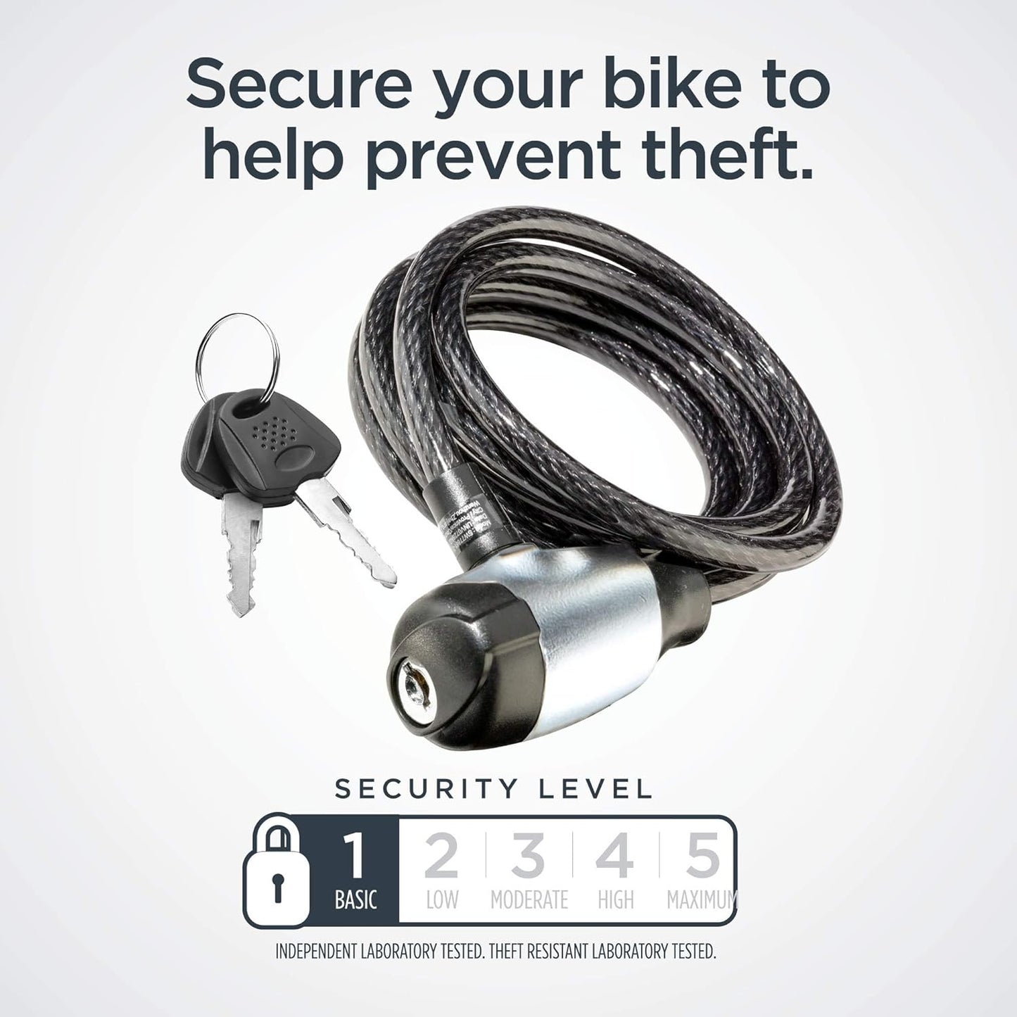 Schwinn Bike Lock - Anti-Theft Cable & Chain Security, 3-6 ft Lengths, Black