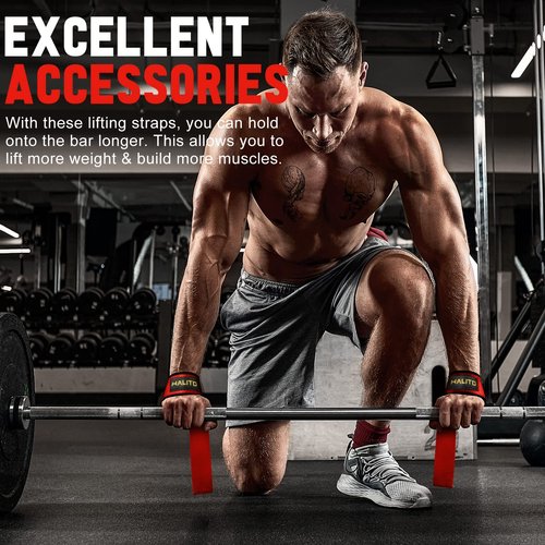 Gym Weight Lifting Straps - 24" Wrist Wraps Wrist Straps for Weightlifting Men & Women, Deadlift Straps Accessories with Thick Protection Pad for Strength Training Equipment, Powerlifting