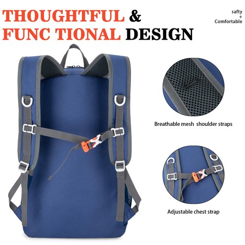 BAGPARKK Hiking Backpack,Large 35L Travel Backpacks for Men Women,Water Resistant Ultra Lightweight Foldable Packable Camping Daypack for Outdoor Sports