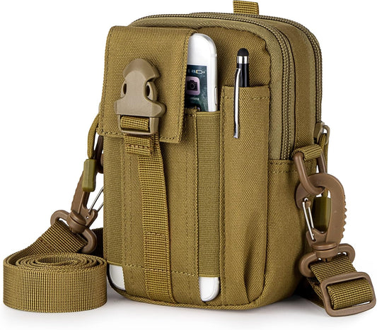 IronSeals Tactical Molle Phone Pouch Compact Utility Belt Waist Bag with Shoulder Strap for iPhone 14 Plus/14 Pro Max/14 Pro/14/13 Pro Max/13/12 Pro