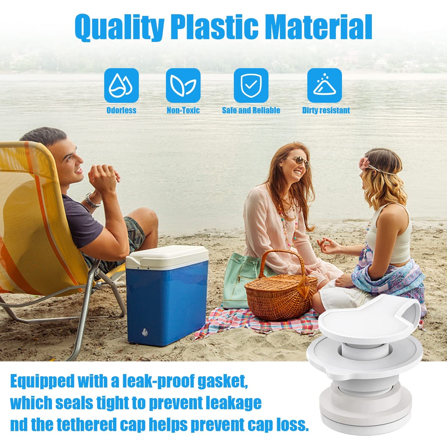 Adabuing Cooler Standard Drain Plug Assembly Replacement for Coleman Coolers Parts 1" Shaft Length, Part Number: R5214D607G