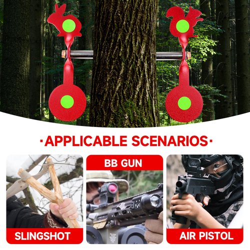 BB Gun Targets Set Hunting & Shooting Targets Spinning Steel - Bear, Bird, and Rooster Sets Three Different Designs, Suitable for Air Guns, Slingshots, Rifle