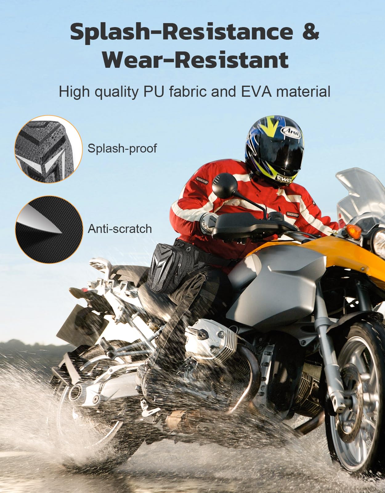 iBytoc Thigh Bag with Leg Strap, Motorcycle Leg Bag Water-Resistant, Drop Leg Bag for Men Women, Sturdy EVA Pack Pocket, Expandable Storage Pocket for Cycling Hiking Climbing Fishing