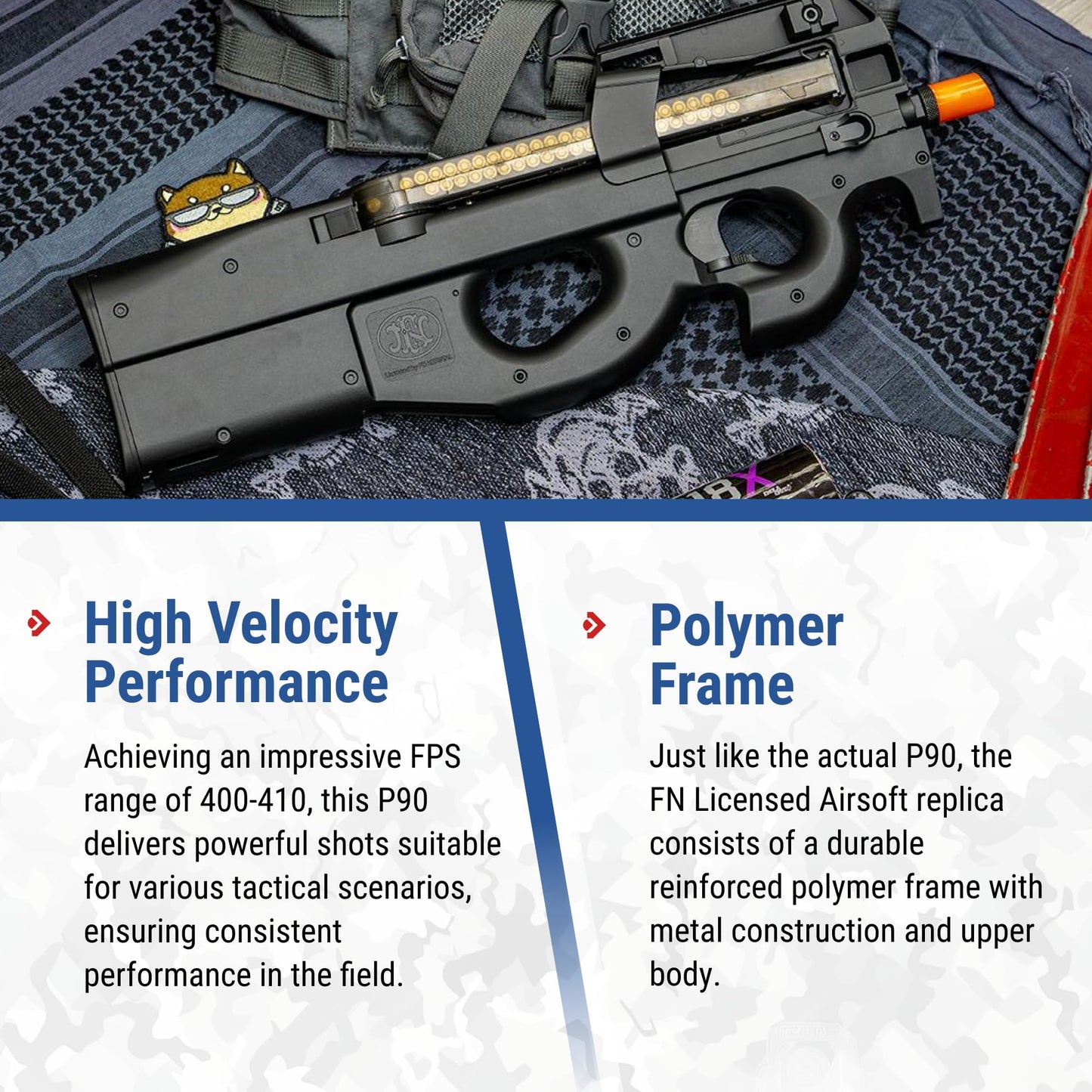 Evike Airsoft - FN Herstal Licensed P90® Full Size Metal Gearbox AEG Airsoft (Color: Dark Earth/Gun Only)