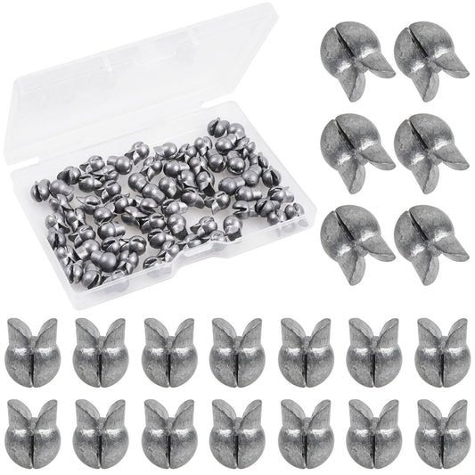 Fishing Weights 100pcs Lead Split Shot Fishing Sinkers Clip on Removable Fishing Line Weight Round Egg Sinker Bass Fishing Freshwater (3g-100pcs)