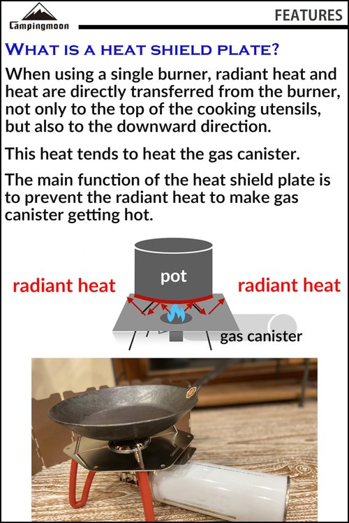camping moon Heat Shield Plate for Regulator Stove ST-310 Stainless Steel ST-1617