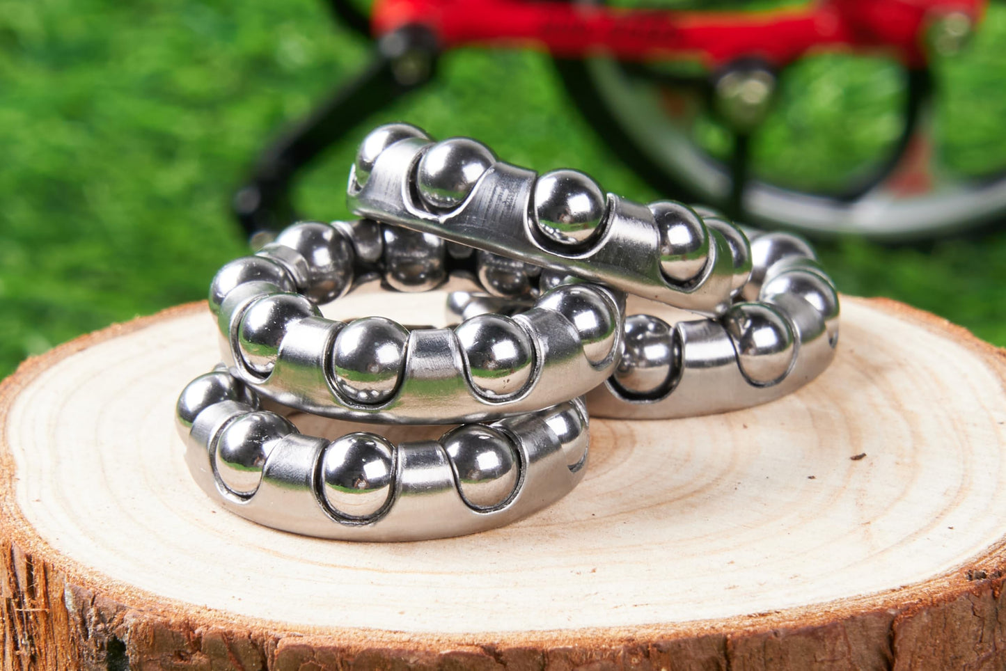 4 Pcs Bike Ball Bearing for Bottom Bracket,Bike Crank Ball Bearing Retainer,1/4" x 9 Balls,Bearing OD 1.14in,ID 0.75in