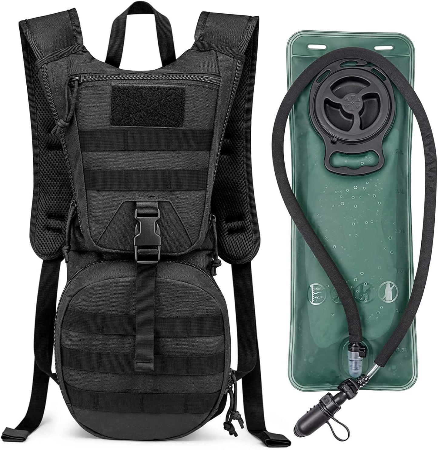G4Free Military Tactical Hydration Pack Water Backpack with 3L Upgraded Bladder for Hiking Running Cycling