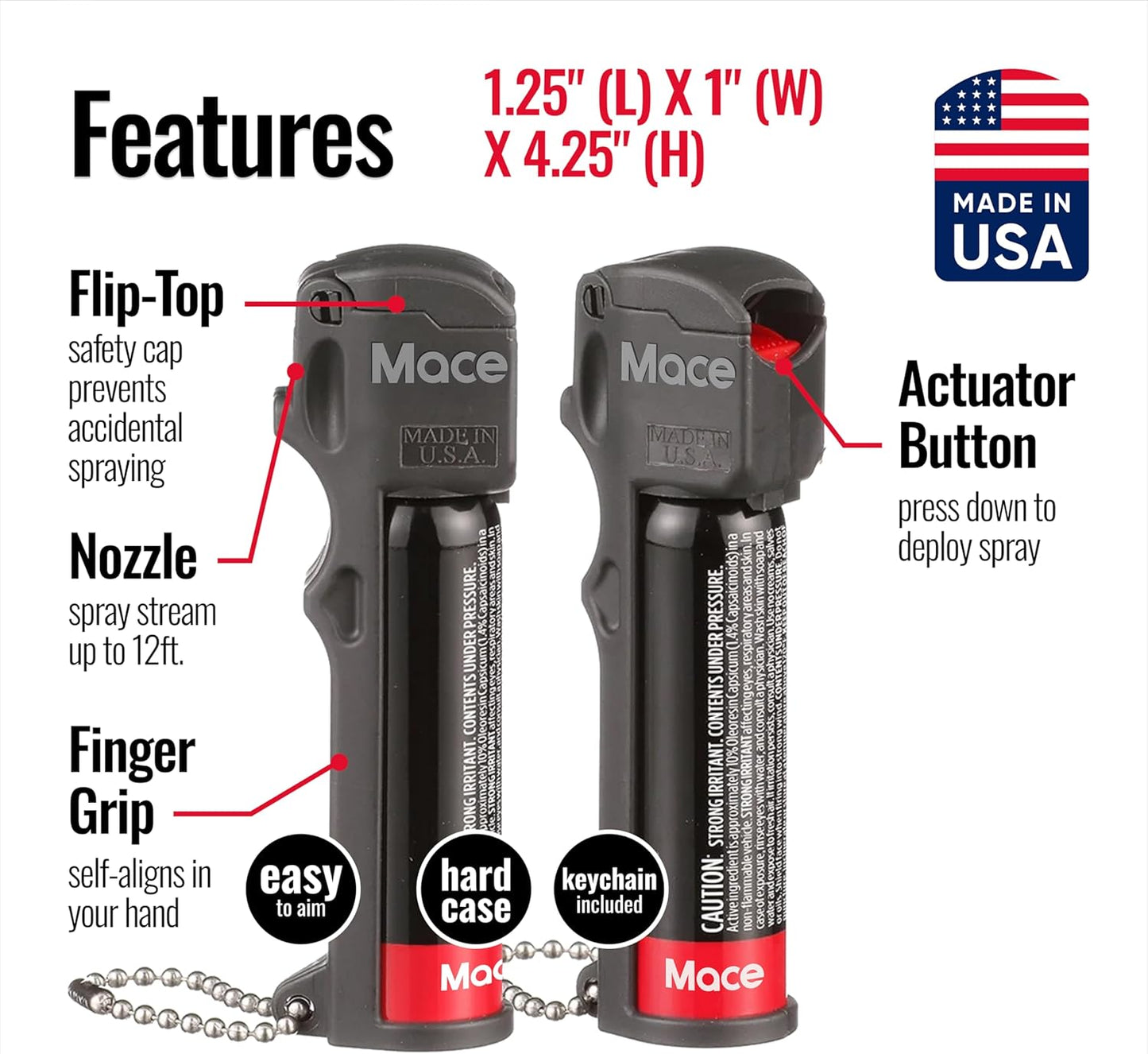 Rechargeable Mace Stun Gun for Self Defense - High Voltage with Bright LED Light