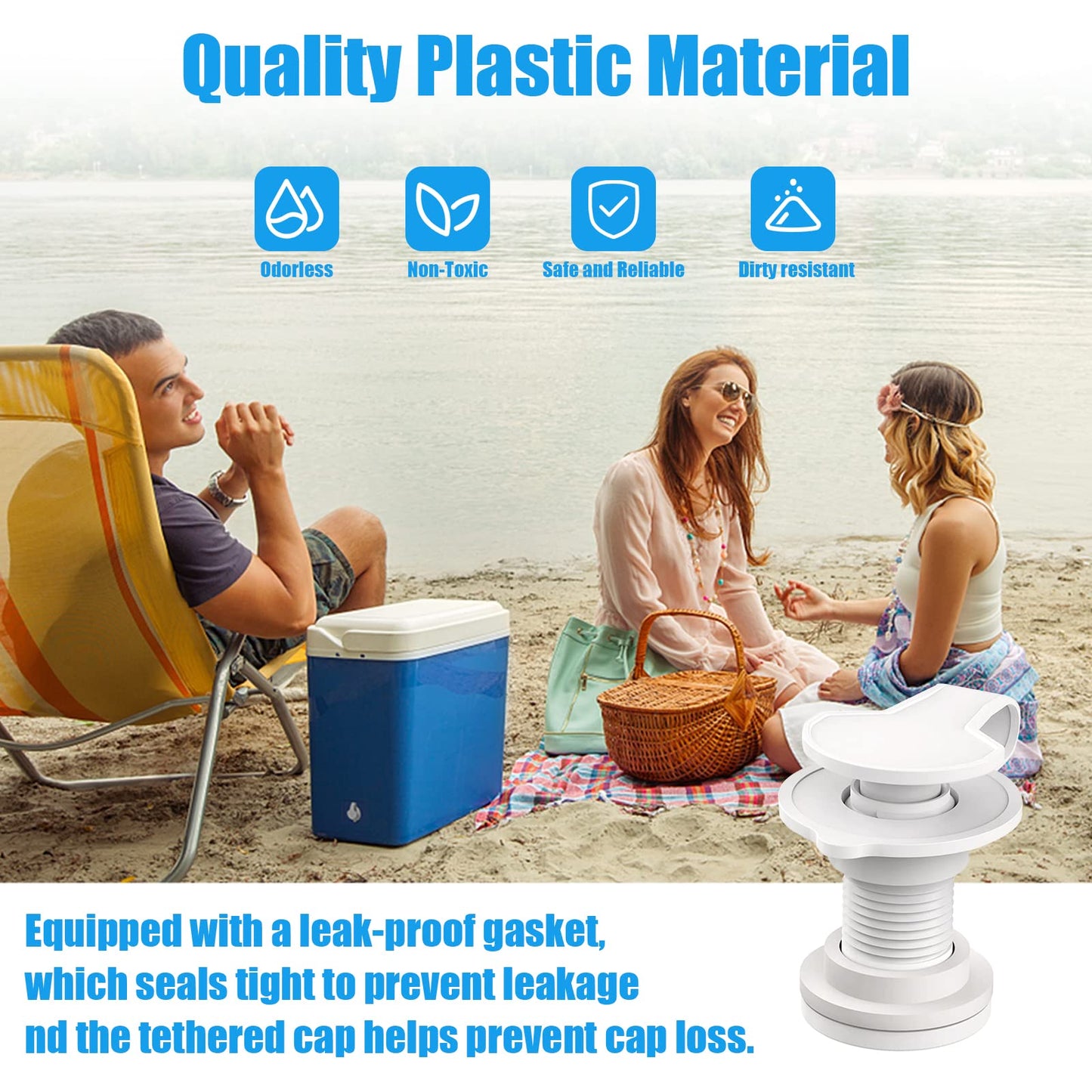 Adabuing 1.5" Shaft Length Cooler Drain Plug Assembly Replacement for Cooler Drain Plug for 50 58 and 82 Qt Coleman Xtreme Coolers, Part Number: 5010005241