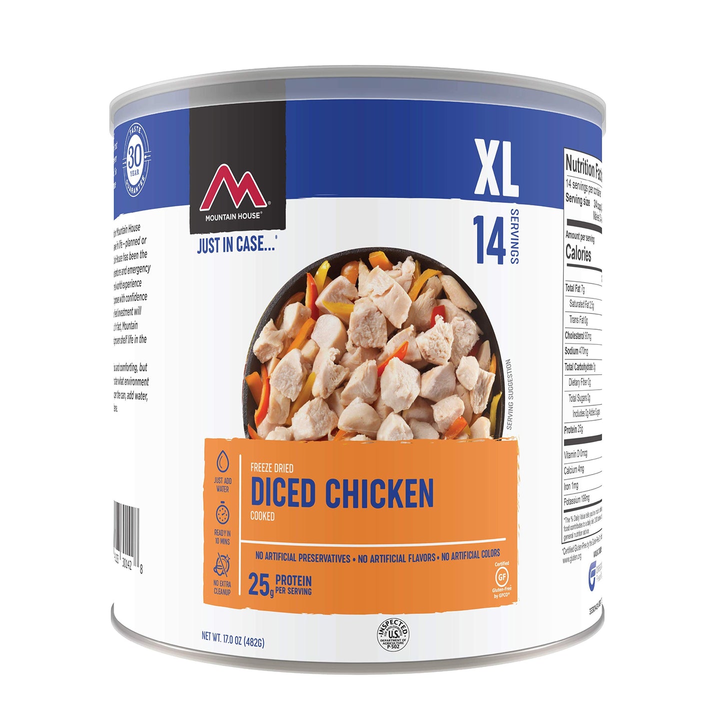 Mountain House Cooked Diced Chicken | Freeze Dried Survival & Emergency Food | #10 Can Bundle